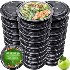 meal prep containers – reusable plastic containers with lids – disposable food containers meal prep bowls – plastic food storage containers with lids – lunch containers by prep naturals (30 pack)