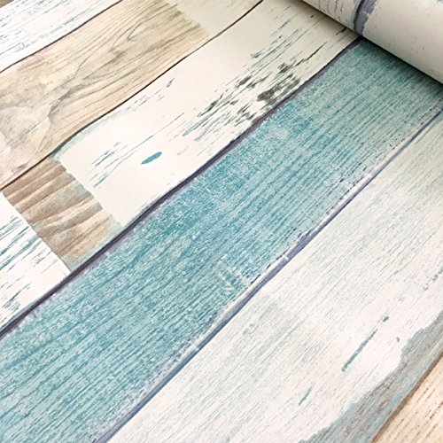 Yifely Colorful Wood Grain Furniture Paper Decorative Shelf Drawer Liner Self-Adhesive Door Sticker 17.7 Inch by 9.8 Feet