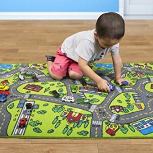 Kids Carpet Playmat Rug City Life Great for Playing with Cars and Toys - Play, Learn and Have Fun Safely - Kids Baby, Children Educational Road Traffic Play Mat, for Bedroom Play Room Game Safe Area