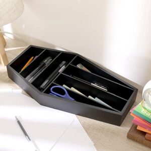 Coffin Silverware Organizer Kitchen Drawer Organizer Silverware Organizer for Organizer Makeup Drawer & Utensil Holder,Silverware, Flatware, Living Room-Gothic Theme Decor Coffin Shape Sliverware Tray