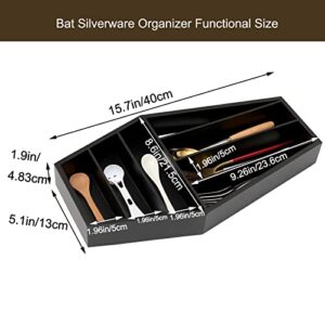 Coffin Silverware Organizer Kitchen Drawer Organizer Silverware Organizer for Organizer Makeup Drawer & Utensil Holder,Silverware, Flatware, Living Room-Gothic Theme Decor Coffin Shape Sliverware Tray