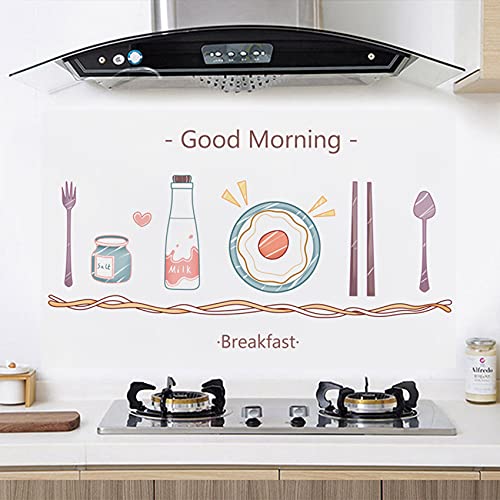 Hanlongyu Wallpaper Kitchen Backsplash Behind Stove, Oil Proof Wall Stickers, Self Adhesive Vinyl Clear Contact Paper Papel Tapiz Para Cocina for Kitchen Dining Room Wood Countertop Cupboard Doors (C)