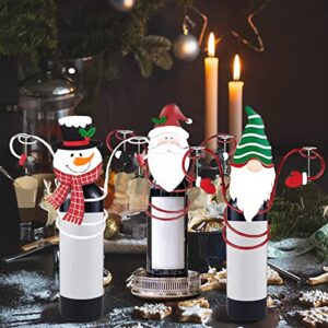 Christmas Wine Bottle&Glass Holder, Wine Glass Holder Winter Christmas Festival Winebottle Metal Art Decoration Wine Glass Bracket. (Snowman), GHB4