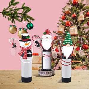 Christmas Wine Bottle&Glass Holder, Wine Glass Holder Winter Christmas Festival Winebottle Metal Art Decoration Wine Glass Bracket. (Snowman), GHB4