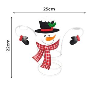 Christmas Wine Bottle&Glass Holder, Wine Glass Holder Winter Christmas Festival Winebottle Metal Art Decoration Wine Glass Bracket. (Snowman), GHB4