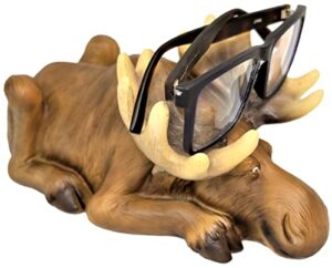 whimsical lazy moose eyeglasses holder stand – fun glasses keeper