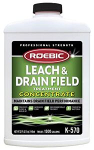 roebic k-570-q biodegradable leach and drain field treatment concentrate environmentally friendly bacteria enzymes treat septic clogs & buildup, 32 ounces
