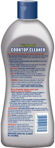 BAR KEEPERS FRIEND Multipurpose Cooktop Cleaner (13 oz) - Liquid Stovetop Cleanser - Safe for Use on Glass Ceramic Cooking Surfaces, Copper, Brass, Chrome, and Stainless Steel and Porcelain Sinks']