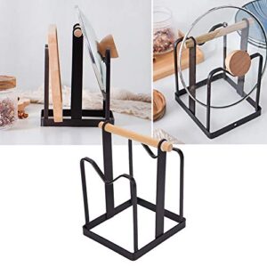 mumisuto cutting board holder, cutting board rack kitchen chopping board organizer stand holder pot cover shelf stand organizer coffee color , for kitchen cabinet(5.5×4.9×7.3inch)