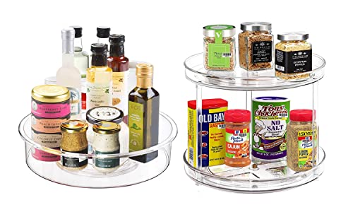 Clear Lazy Susan Turntable Organizer for Cabinet - Kitchen Pantry Organization and Storage