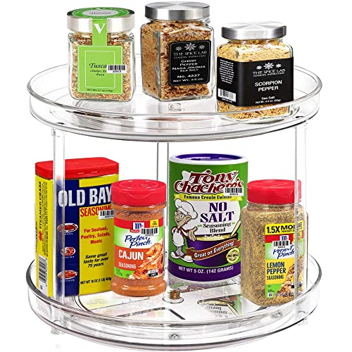 Clear Lazy Susan Turntable Organizer for Cabinet - Kitchen Pantry Organization and Storage