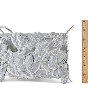 Arthur Court Designs Aluminum Metal Butterfly Silverware/Flatware/Utensil Caddy Holder 8 inch Square 7 inch Tall