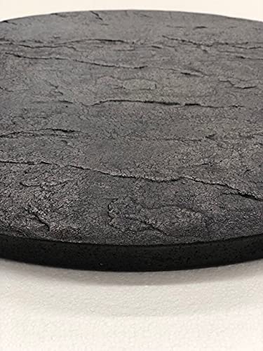 Concrete Cement Lazy Susan Unique, Hand Crafted, Gray, Turntable, 360 Degree Swivel, Made in The USA, Home Decor by Concrete Resurrection (Black 24" Diameter)