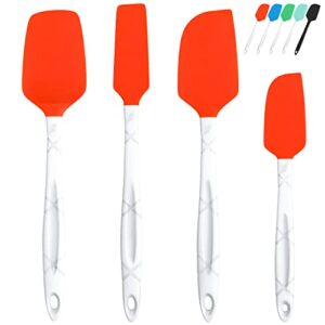 m kitchen silicone spatula set – heat resistant & bpa free – 4 piece nonstick rubber spatulas, spoonula, jar scraper for cooking, baking, mixing, frosting – dishwasher safe kitchen utensils