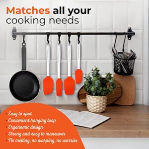 M KITCHEN Silicone Spatula Set - Heat Resistant & BPA Free - 4 Piece Nonstick Rubber Spatulas, Spoonula, Jar Scraper for Cooking, Baking, Mixing, Frosting - Dishwasher Safe Kitchen Utensils