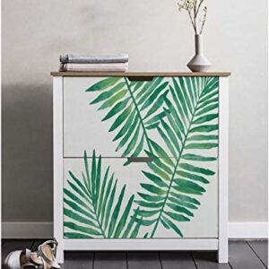 Self-Adhesive Vinyl Hawaiian Palm Contact Paper Sticker Peel and Stick Tropical Wallpaper for Walls Furniture Cabinets Dresser Drawer Table Cupboard Arts Cafts Decal 17.7x117 Inches