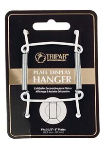 tripar small white vinyl plate wire plate hanger – fits plates 3.5 – 5 inches