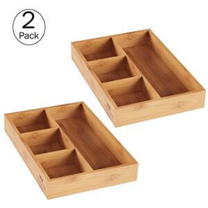 Lavish Home Bamboo Drawer Organizer Set – 2-Pack Natural Wooden Trays – Storage Organization for Kitchen, Office, Bedroom, and Bathroom