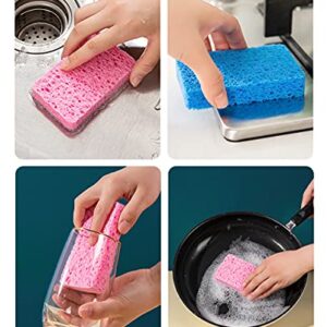 12-Count Kitchen Sponges- Compressed Cellulose Sponges Non-Scratch Natural Dish Sponge for Kitchen Bathroom Cars, Funny Cut-Outs DIY for Kids