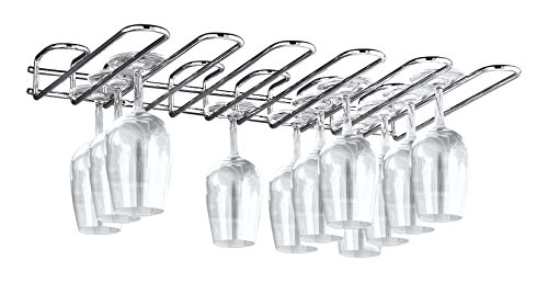 Paderno World Cuisine Chromed Steel Wall Mounted Glass Rack