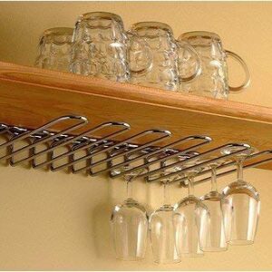 Paderno World Cuisine Chromed Steel Wall Mounted Glass Rack