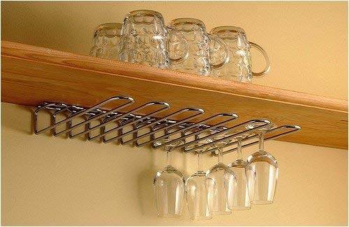 Paderno World Cuisine Chromed Steel Wall Mounted Glass Rack