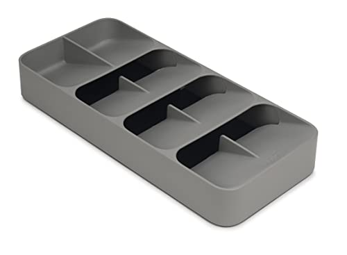 Joseph Joseph Wash and Drain Dish Tub, 1 EA, Gray & DrawerStore Compact Cutlery Organizer Kitchen Drawer Tray, Large, Gray