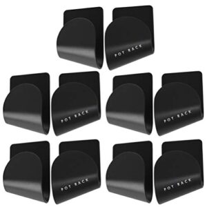 hemoton 5 pairs of wall mount pot lid organizers racks plastic pot lid storage racks holders 6.5x5x4.5cm(black)
