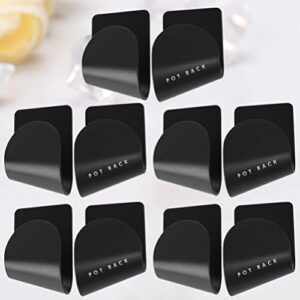 Hemoton 5 Pairs of Wall Mount Pot Lid Organizers Racks Plastic Pot Lid Storage Racks Holders 6.5x5x4.5cm(Black)