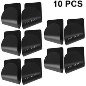 Hemoton 5 Pairs of Wall Mount Pot Lid Organizers Racks Plastic Pot Lid Storage Racks Holders 6.5x5x4.5cm(Black)