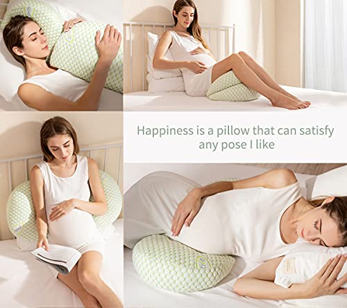 Oternal Pregnancy Pillow for Pregnant Women,Soft Pregnancy Body Pillow,Support for Back, Hips, Legs,Maternity Pillow with Detachable and Adjustable Pillow Cover