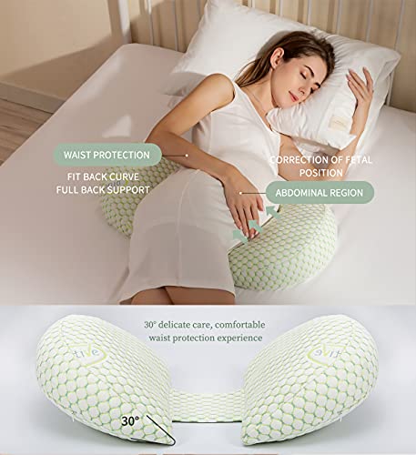 Oternal Pregnancy Pillow for Pregnant Women,Soft Pregnancy Body Pillow,Support for Back, Hips, Legs,Maternity Pillow with Detachable and Adjustable Pillow Cover