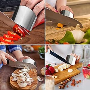 HAGUAN Finger Guards for Cutting, Finger Protector for Cutting Food, Stainless Steel Finger Guards for Cutting, Finger Guards for Cutting Vegetables, Kitchen Cooking Tools (Two Fingers-3pcs)