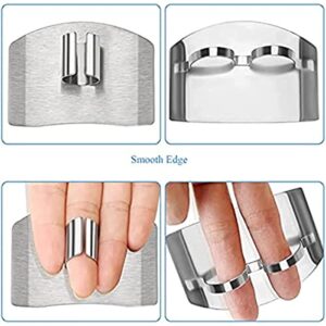 HAGUAN Finger Guards for Cutting, Finger Protector for Cutting Food, Stainless Steel Finger Guards for Cutting, Finger Guards for Cutting Vegetables, Kitchen Cooking Tools (Two Fingers-3pcs)