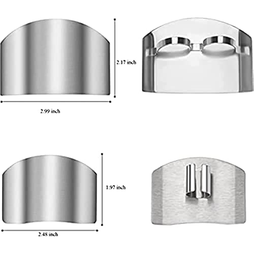 HAGUAN Finger Guards for Cutting, Finger Protector for Cutting Food, Stainless Steel Finger Guards for Cutting, Finger Guards for Cutting Vegetables, Kitchen Cooking Tools (Two Fingers-3pcs)