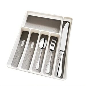 mengk drawer organizer cutlery tray silverware utensil storage 6 sections for kitchen office dinning room