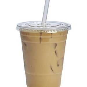 Comfy Package [50 sets] - 16 oz. Crystal Clear Plastic Cups With Flat Lids