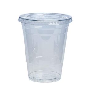 Comfy Package [50 sets] - 16 oz. Crystal Clear Plastic Cups With Flat Lids