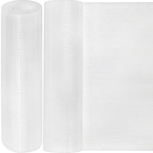 deayou 2 roll clear shelf liner, 12″x 40 ft eva nonslip drawer liner, non-adhesive kitchen liner, waterproof pantry fridge liner, oilproof grip liner mat protector for table, rack, cuttable, washable