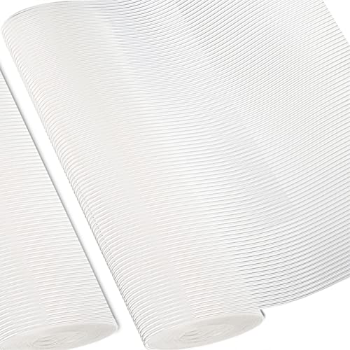 DEAYOU 2 Roll Clear Shelf Liner, 12"x 40 FT EVA Nonslip Drawer Liner, Non-Adhesive Kitchen Liner, Waterproof Pantry Fridge Liner, Oilproof Grip Liner Mat Protector for Table, Rack, Cuttable, Washable