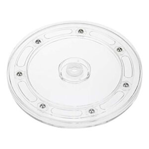 quluxe 6 inch lazy susan, white turntable base, acrylic revolving display storage tray for spice rack table cake kitchen pantry decorating