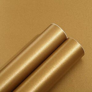 self adhesive vinyl brushed metallic gold stainless steel contact paper for fridge refrigerator dishwasher stove kitchen appliances 15.7×117 inches