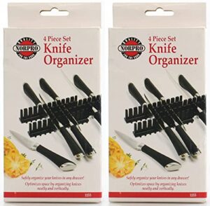 norpro 4pc knife drawer organizer set works w/all knife sizes & styles (2-pack)