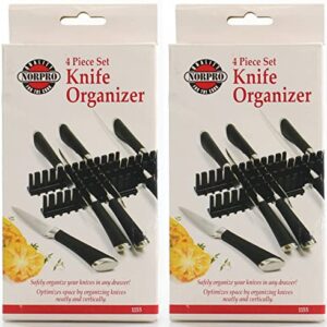 Norpro 4Pc Knife Drawer Organizer Set Works w/All Knife Sizes & Styles (2-Pack)