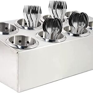 bimiti 8 Holes Flatware Cylinder Holder Commercial Stainless Steel Utensil Storage Caddy Drying Rack Countertop Silverware Organizer For Restaurant Hotel Buffet