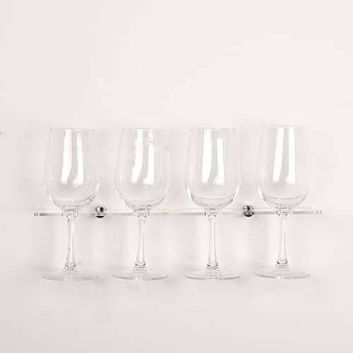 Wine Glass Holder Wall Mounted Wine Glass Holder Goblet Holder Acrylic Wall Mounted Wine Glass Holder Cabinet Tableware Lower Wine Glass Holder and Wine Glass Storage Rack (Transparent 2 pieces)