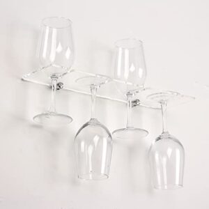 Wine Glass Holder Wall Mounted Wine Glass Holder Goblet Holder Acrylic Wall Mounted Wine Glass Holder Cabinet Tableware Lower Wine Glass Holder and Wine Glass Storage Rack (Transparent 2 pieces)