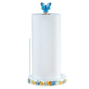 collections etc colorful floral butterfly paper towel holder