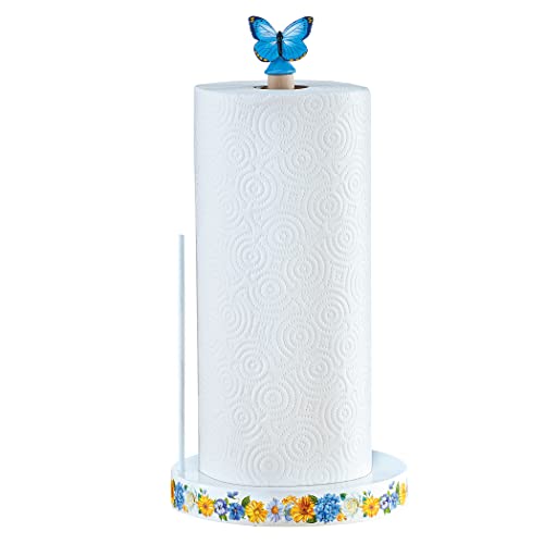 Collections Etc Colorful Floral Butterfly Paper Towel Holder