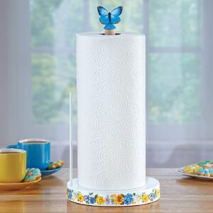 Collections Etc Colorful Floral Butterfly Paper Towel Holder